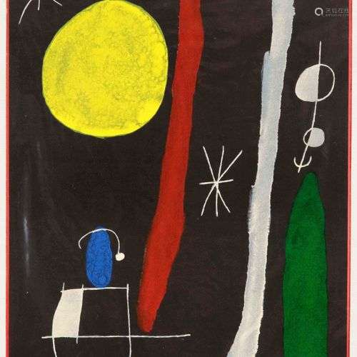 Joan Miró (1893-1983), lithographie en couleur sur noir de D...