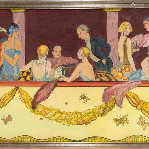 signé Palyi, peintre de l'Art Déco vers 1930, compagnie dans...