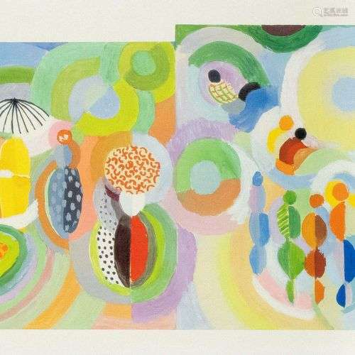 Sonia Delaunay (1885-1979), d'après. Tirage couleur sur plaq...