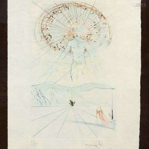 Salvador Dali (1904-1989), Figure avec grand nimbe à l'horiz...