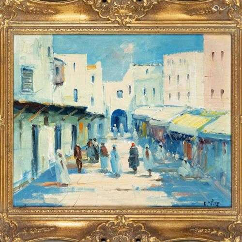 Otto Wild (1898-1971), scène de rue orientale, huile sur toi...