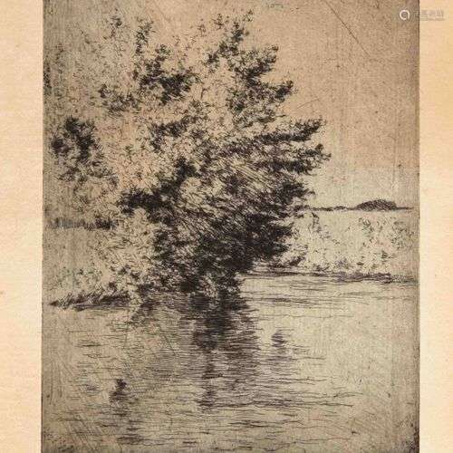 Ernst Oppler (1867-1929), Scharmützelsee I, gravure à l'eau-...