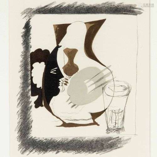 Georges Braque (1882-1963), 'Tischstillleben mit Schenkkrug ...