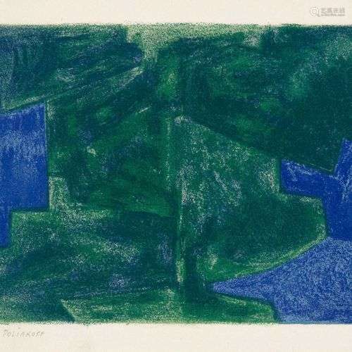 Serge Poliakoff (1900-1969), Composition en vert et bleu, li...