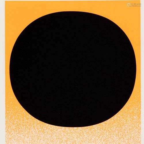 Rupprecht Geiger (1908-2009), cercle noir sur orange, sérigr...