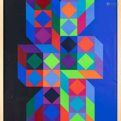 Victor Vasarely (1906-1997), composition d'op-art, affiche p...