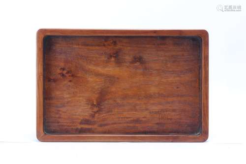 A CHINESE HUANGHUALI RECTANGULAR TRAY.