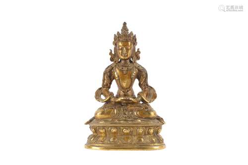 A CHINESE GILT-BRONZE FIGURE OF A TARA.