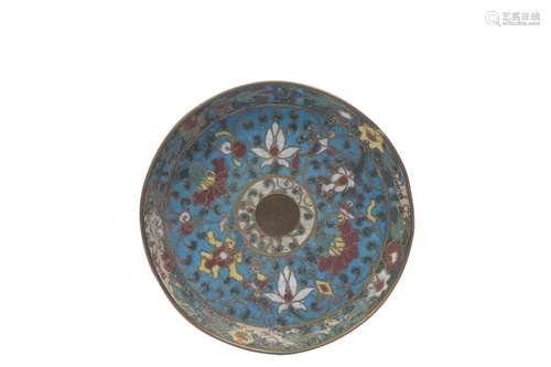 A CHINESE CLOISONNÉ ENAMEL TRAY.