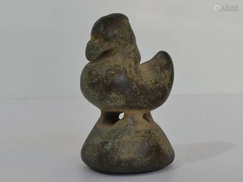 Poids à opium en bronze en forme d'oiseau mythique Hamsa - P...