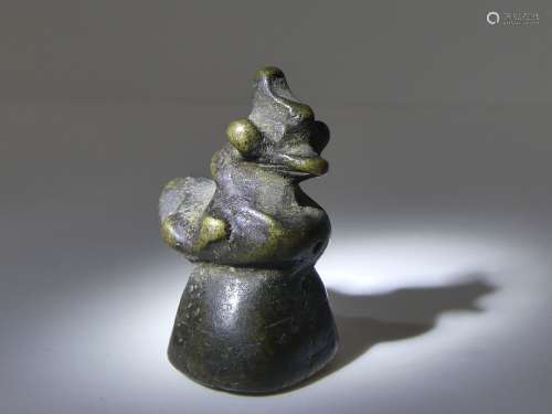 Poids à opium en bronze en forme d'oiseau mythique Hamsa - L...