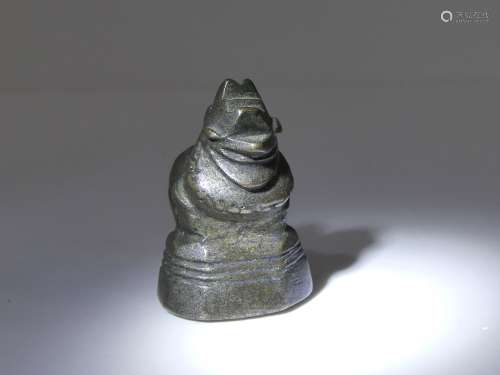 Poids à opium en bronze en forme d'oiseau mythique Hamsa - L...
