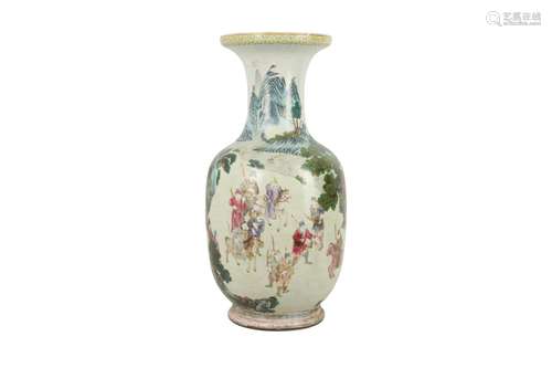 A MASSIVE CHINESE FAMILLE ROSE VASE.