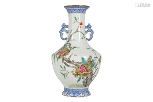 A CHINESE FAMILLE ROSE 'POMEGRANATES' VASE.