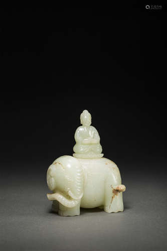 Jade Buddha Figure from Qing