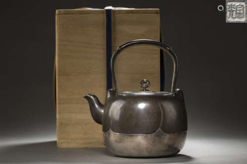 Copper Inlaying with Silvering TeaPot from Japan