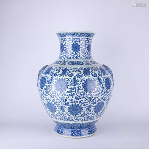 Blue and White Kiln Vase with Branches from Qing