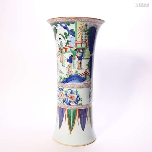 Colored Vase in Floral Grain from Qing