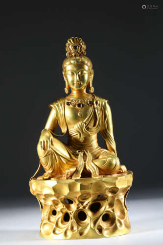 Golden Avalokitesvara Statue from Song