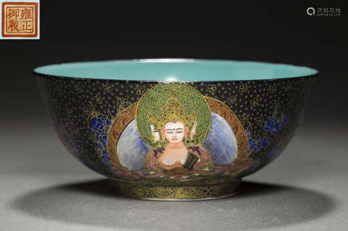 Colored Tracing Golden Bowl from Qing