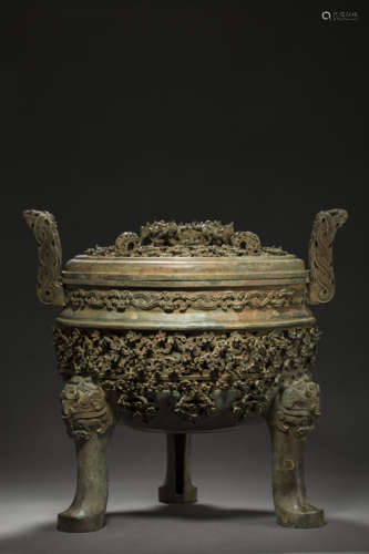 Bronze Carved Vessel from Zhan