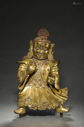 Copper and golden Buddha Statue from Ming