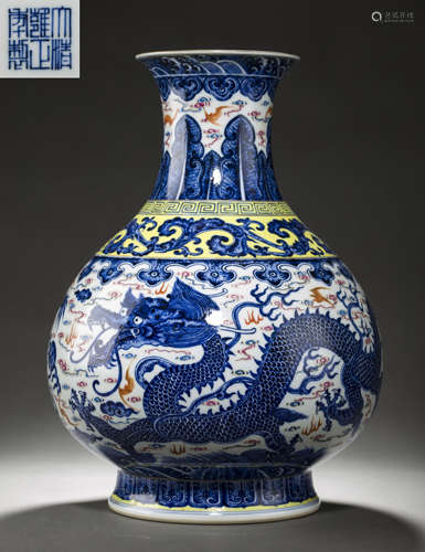 Blue and White Kiln Spring Vase from QIng