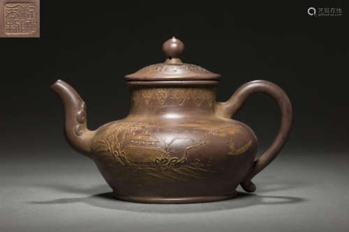 Dark-Red enameled Pottery