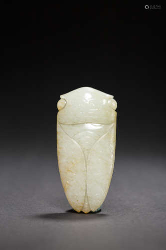 Jade Ornament in Silkworm form from Liao