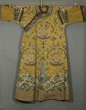 Silk Tapestry Dragon Robe from Qing