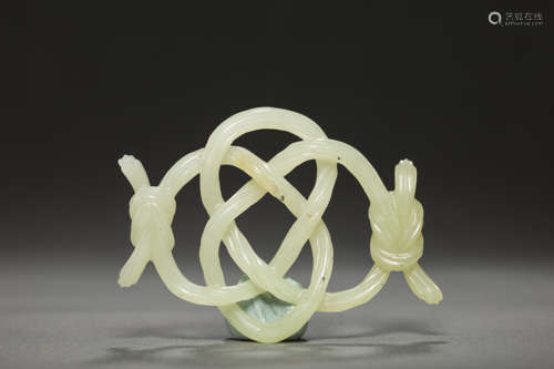 Jade Ornament in Chinese Knot Design from Qing