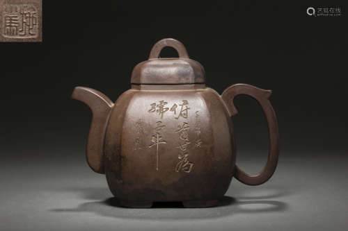 Dark-Red enameled Pottery from Qing