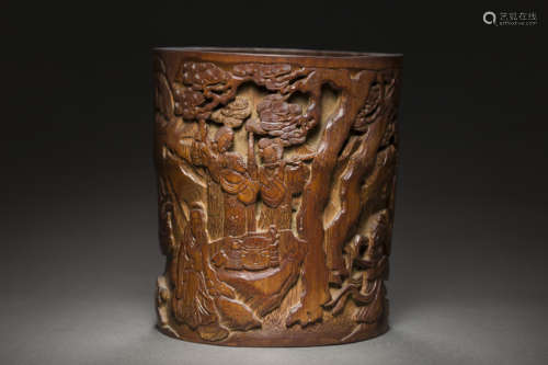 Bamboo Pen Holder with Human Design from Qing