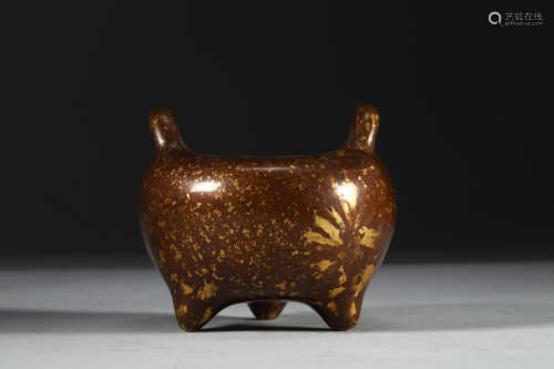 Painting Golden Copper Censer from Qing