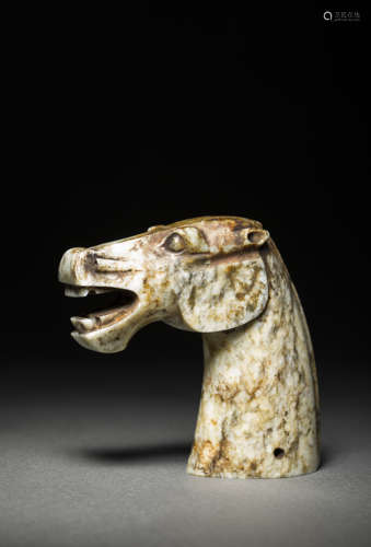 Jade Ornament in Horse Head form from Han