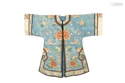 A CHINESE PALE BLUE GROUND LADY'S ROBE.