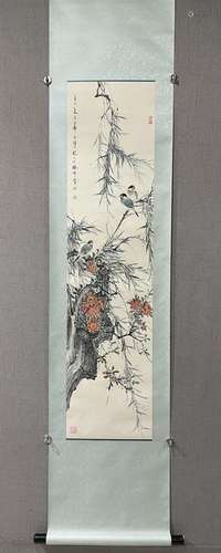 PAINTING OF BIRD AND FLOWER, YAN BOLONG