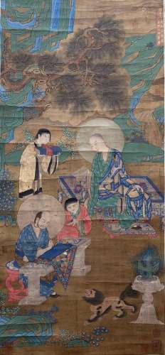 A PAINTING OF BUDDHA FIGURES, ANONYMOUS