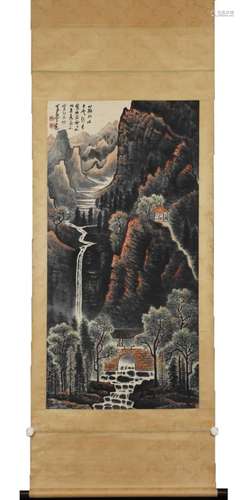 PAINTING OF MOUNTAIN SCENERY AND STREAM, LI KERAN