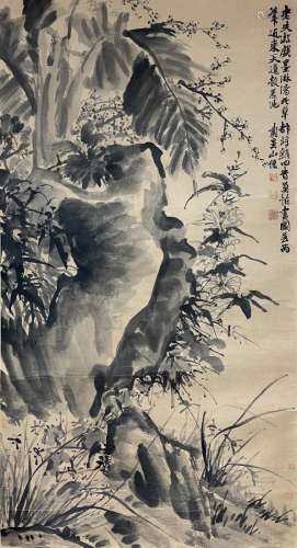 PAINTING OF CHINESE BANANA AND FLOWERS, XU WEI