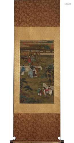 NARRATIVE PAINTING OF COURTYARD SCENE, LI TANG