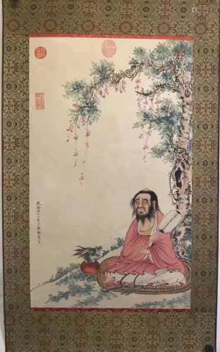 PAINTING OF A FIGURE UNDER TREE, DING GUANPENG