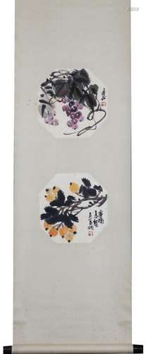 PAINTING OF GRAPE AND LOQUAT, WU CHANGSHUO