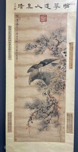 PAINTING OF A PERCHED EAGLE, WU ZHEN