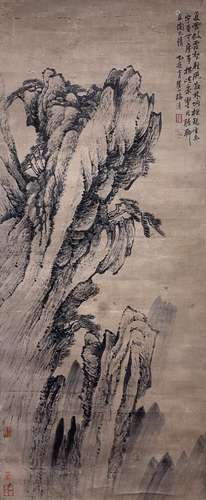 CHINESE PAINTING OF MOUNTAIN VIEW, MEI QING