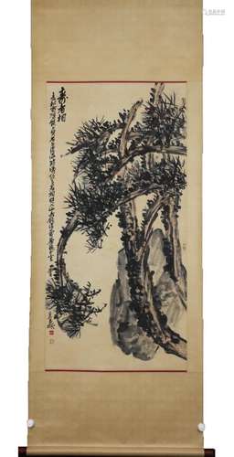 CHINESE PAINTING OF PINE TREE, WU CHANGSHUO