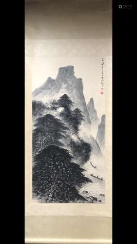 CHINESE INK PAINTING OF MOUNTAIN VIEW, LI XIONGCAI