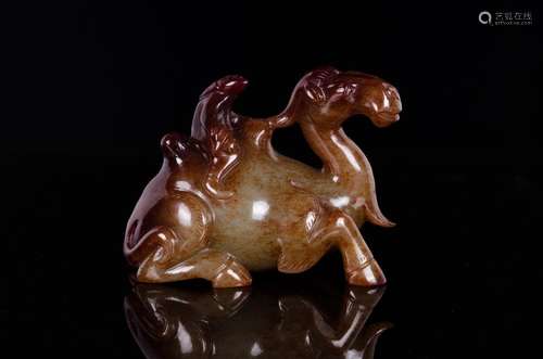 JADE CARVING 'CAMEL RIDING' PIECE