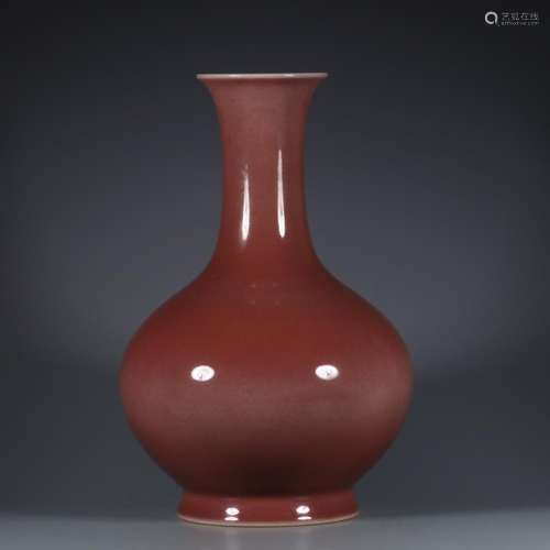 CHINESE RUBY RED GLAZED VASE