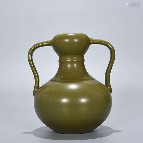 TEA-DUST GLAZED DOUBLE EAR GARLIC-HEAD VASE